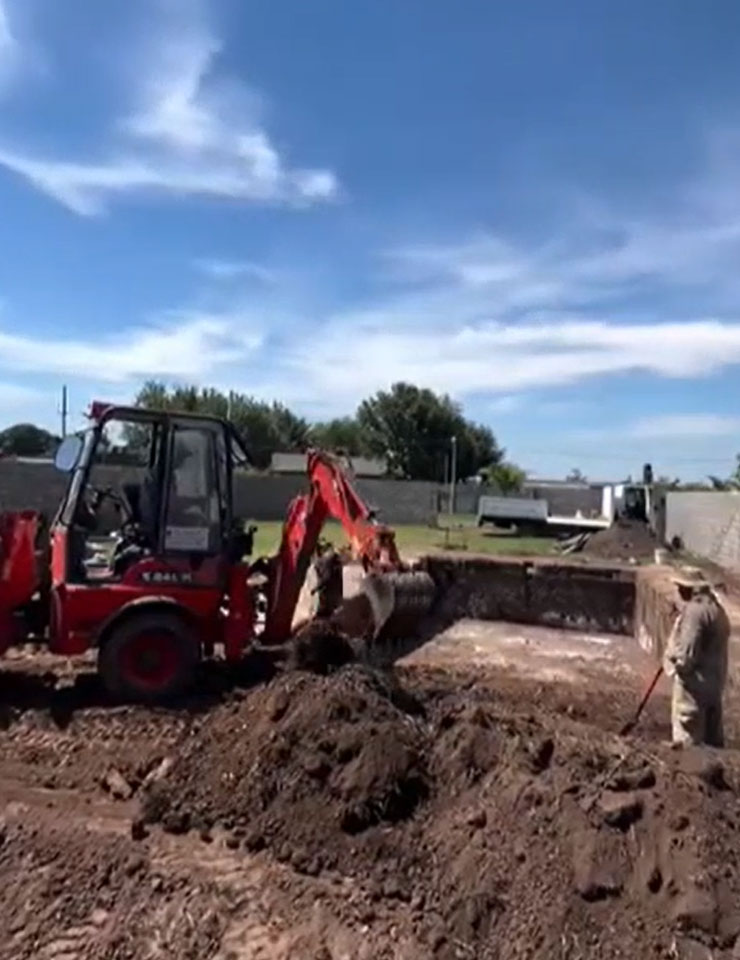 excavación para piscinas